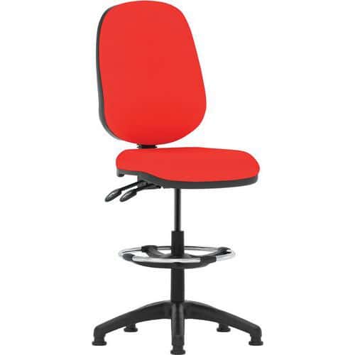 Ergonomic Fabric Operator Chair With Footrest - High Rise - Eclipse II