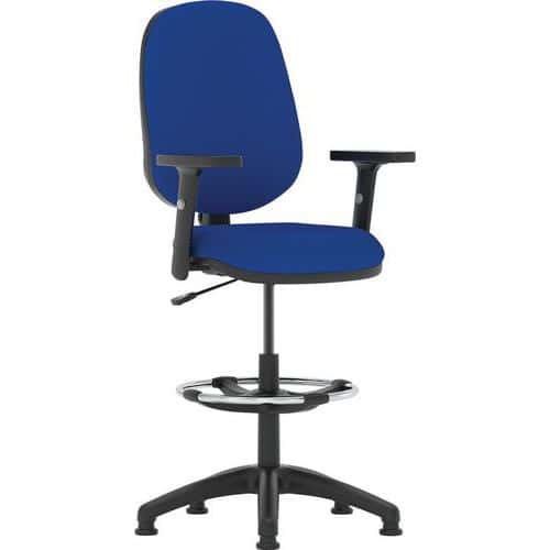 Ergonomic Operator Office Chair - Adjustable Arms - Eclipse Plus I