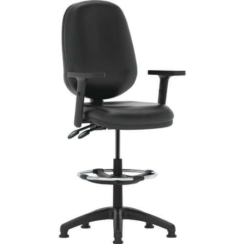 Operator Office Chair - Ergonomic - Leather Seat & Back - Eclipse Plus