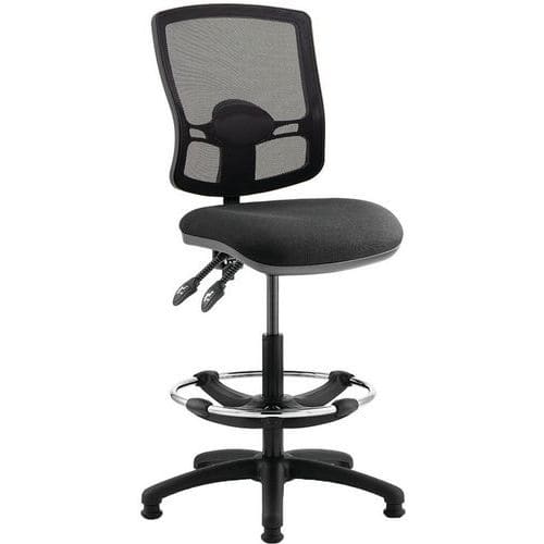 Ergonomic Operator High Rise Chair - Footrest - Mesh Back - Eclipse II