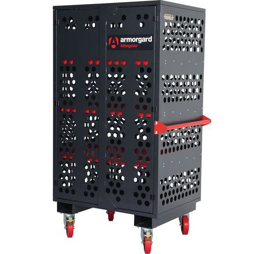 Armorgard Fittingstor Mobile Perforated Cabinet With Shelving