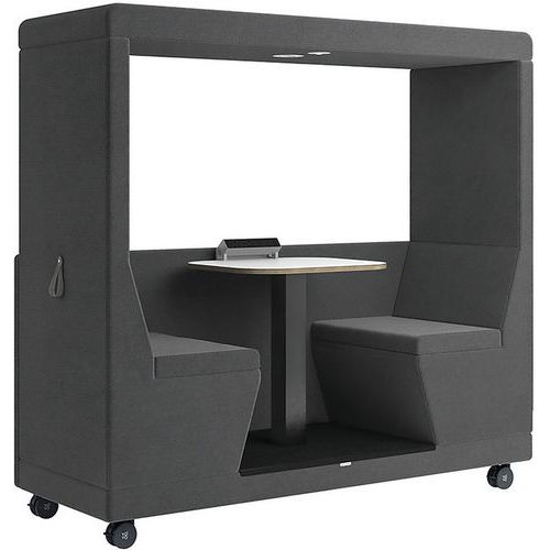 2-Seater Mobile Modular Meeting Office Pod - Half Back - Yo-Yo Camira