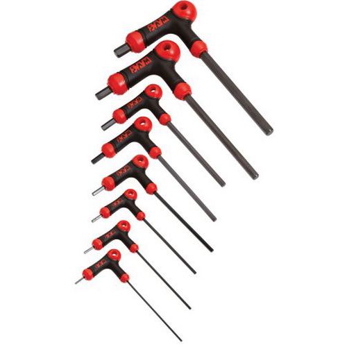 Set of eight Allen keys with L-shaped handle, 2 to 10 mm