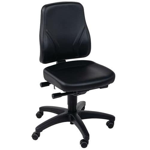 Low ergonomic workshop chair on castors - Manutan Expert