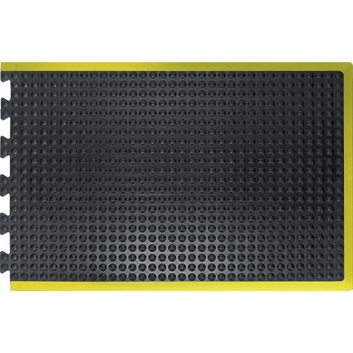 Anti-Fatigue Bubblemat Black/Yellow 900x1200mm Tiles - Safety Matting