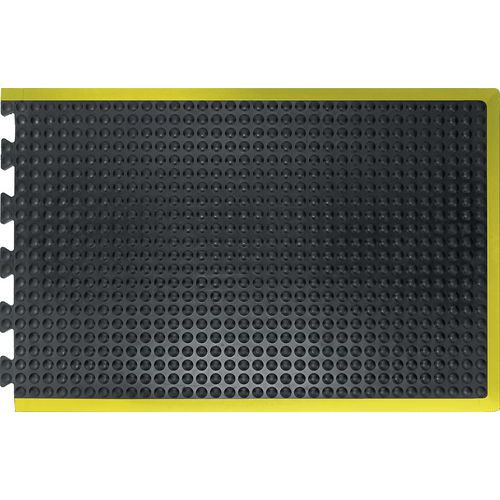Anti-Fatigue Bubblemat Black/Yellow 900x1200mm Tiles