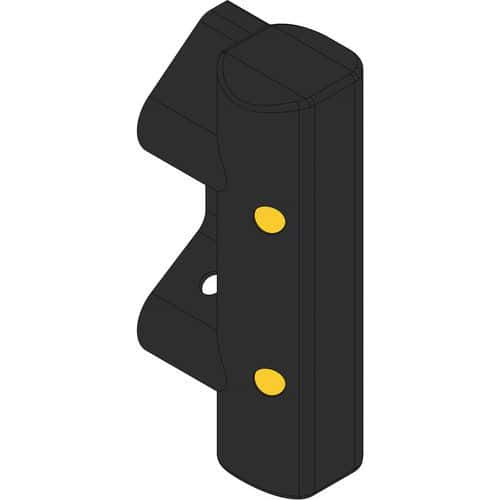 Armco Pedestrian Safety Barrier Ends - Black & Yellow - Brandsafe