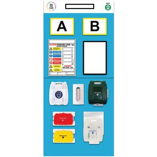 Rack End First Aid Shadow Notice Boards - Double Aisles - Modulean