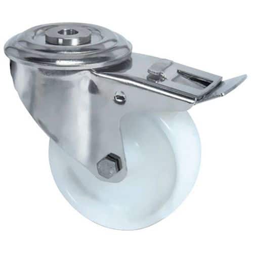 Swivel castor with bolt hole and brake - Capacity 150 kg