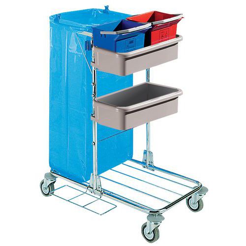 Mini chrome-plated cleaning trolley
