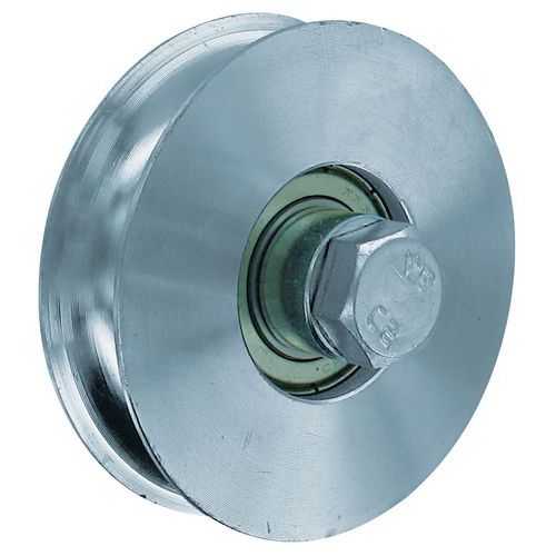 Zinc-plated steel wheel with round groove - Loading capacity 200 to 400 kg