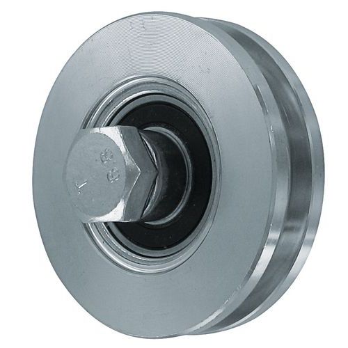 Zinc-plated steel wheel with rectangular groove - Loading capacity 150 to 425 kg