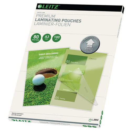 A3 UDT laminating pouches - 80 µm - pack of 100 - Leitz