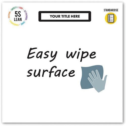 Easy Wipe Notice Board - Magnetic & Modular - 5S Lean - Modulean