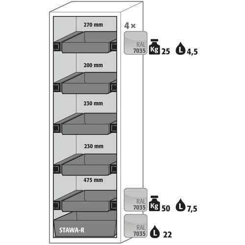 SCLASSIC90 Cabinet Door support and Retention tray - 1968x596 - Asecos