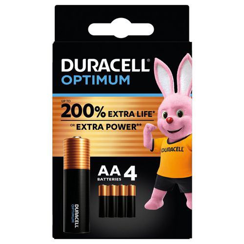 Optimum AA alkaline battery - 4 units - Duracell