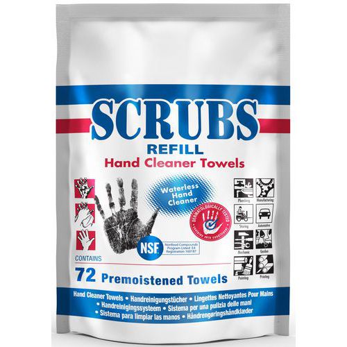 Refill pack of 72 cleaning wipes - Scrubs