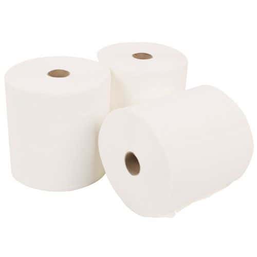 Autocut hand towel roll - Pure white wadding - Manutan Expert
