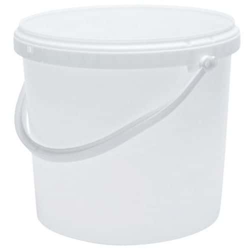 White bucket with lid - 1 to 30 l - Manutan Expert