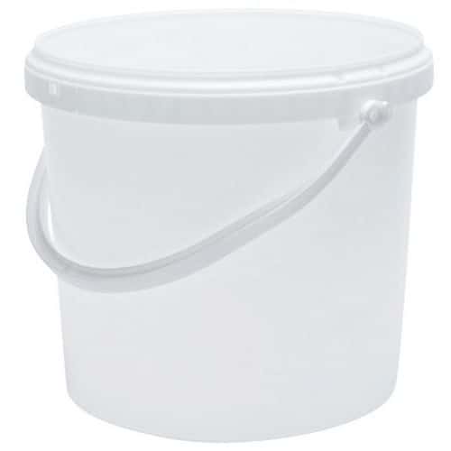 White bucket with lid - 1 to 30 l