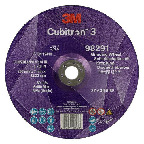 Cubitron 3 T27 depressed ctr grindng whl - 3M