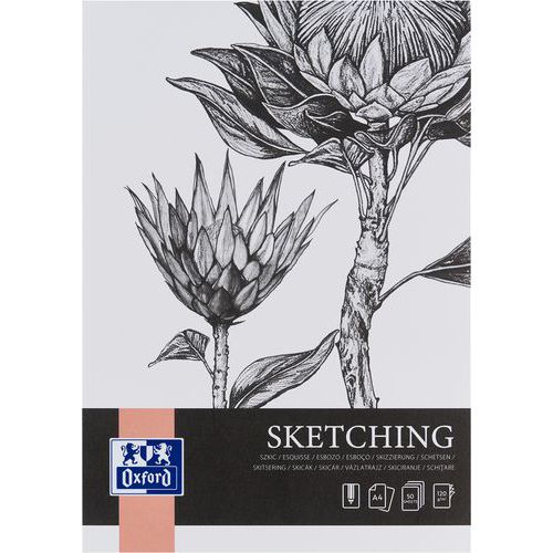 Art cover-turnover A4 sketch pad, 50 pages, 120 g - Oxford