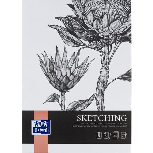 Art cover-turnover A3 sketch pad, 50 pages, 120 g - Oxford