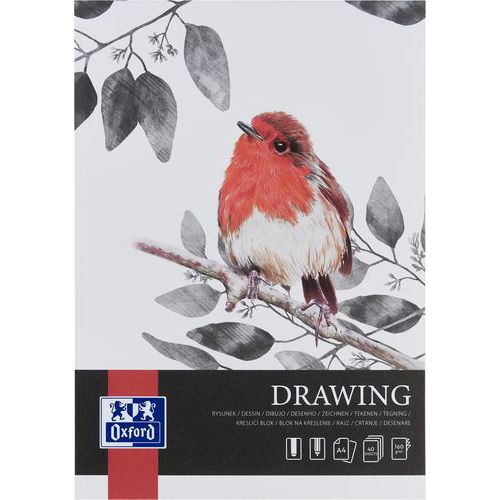 Art cover-turnover A4 drawing pad, 40 pages, 160 g - Oxford