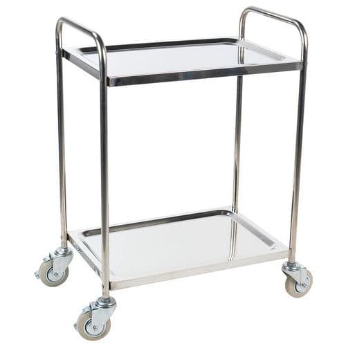 Medical Stainless Steel Trolley - 2 Shelves - 100kg Capacity - Manutan Expert