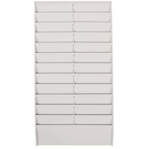 Wall-mounted badge holder with 24 compartments