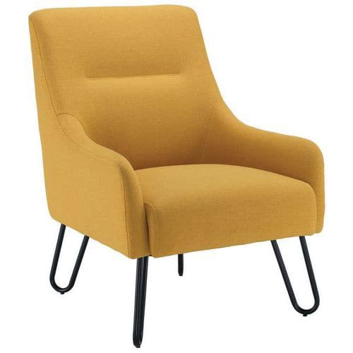Reception Armchairs - Fabric With Steel Frame - Pearl