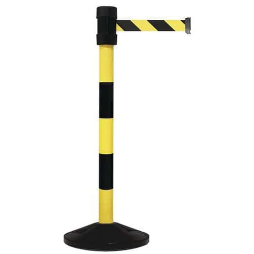 Striped PVC Belt Barriers - Retractable Belt - Crowd Control - Manutan Expert