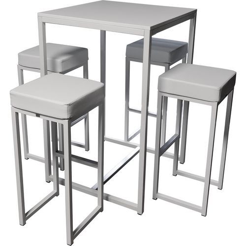 Set including high bar table and 4 Kubo bar stools - Flexfurn