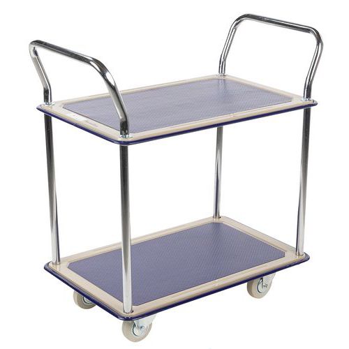 Trolley with 2 shelves - Capacity 120 kg - Manutan Expert