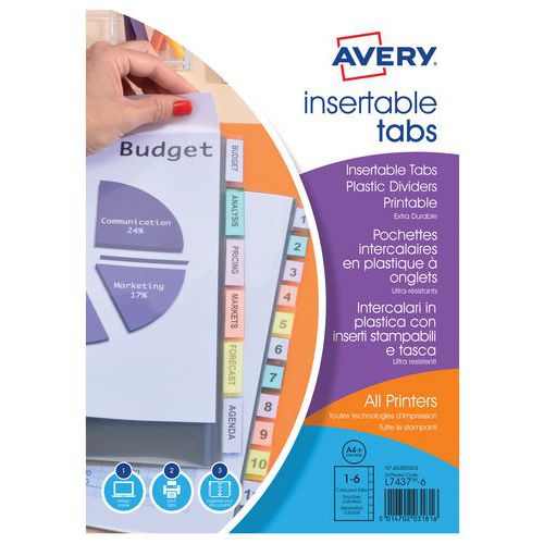 A4+ pocket dividers - 180 microns - Avery