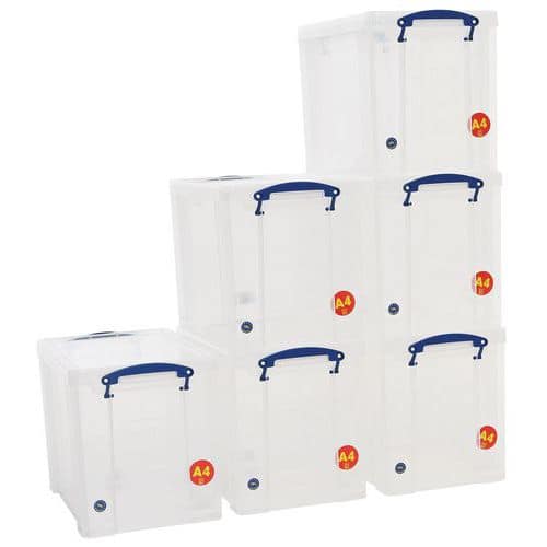 19 L Clear Really Useful Box Pack of 6