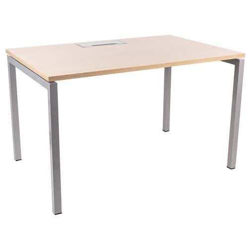 Misao straight desk - U-shaped legs, oak/aluminium - Manutan