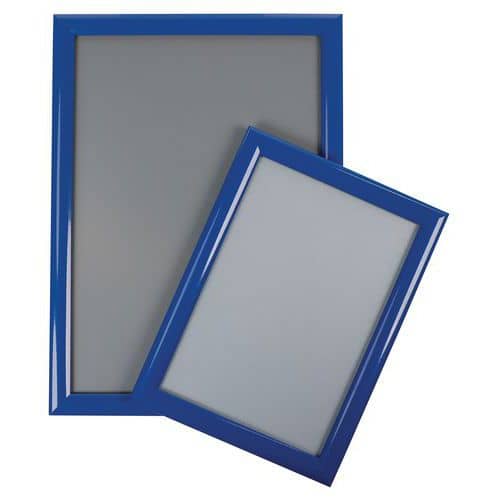 Aluminium snap frame with pointed corners - Blue - Manutan