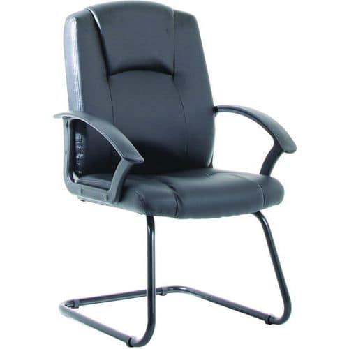 Black Leather Executive Office Chair - Ergonomic - Cantilever - Bella