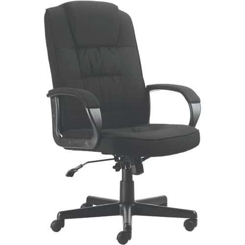 Black Fabric Executive Home/Office Chair With Arms - Mobile - Moore