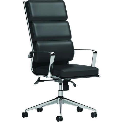 Black Leather Executive Home/Office Chair - Mobile & Ergonomic - Savoy