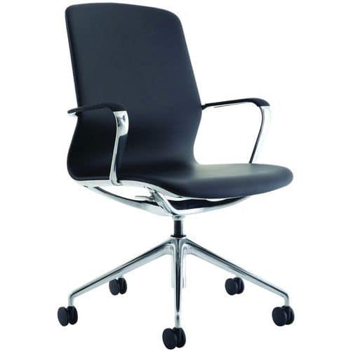 Black Ergonomic Executive Office Chair - Faux Leather - Mobile - Lucia