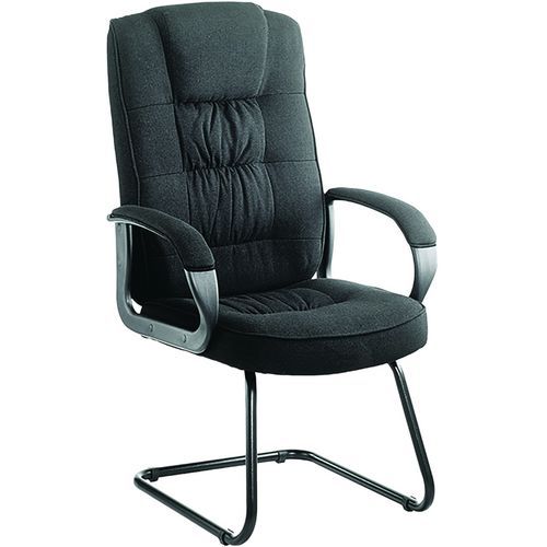 Black Fabric Executive Office Chair With Arms - Cantilever - Moore