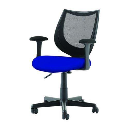 Mesh Backed Home/Office Mobile Chair - Coloured Fabric Seat - Camden