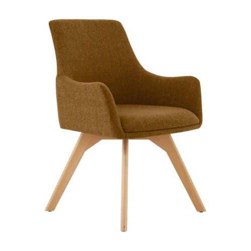 Reception/Office Chair - Solid Wooden Legs - Fabric Seat - Carmen