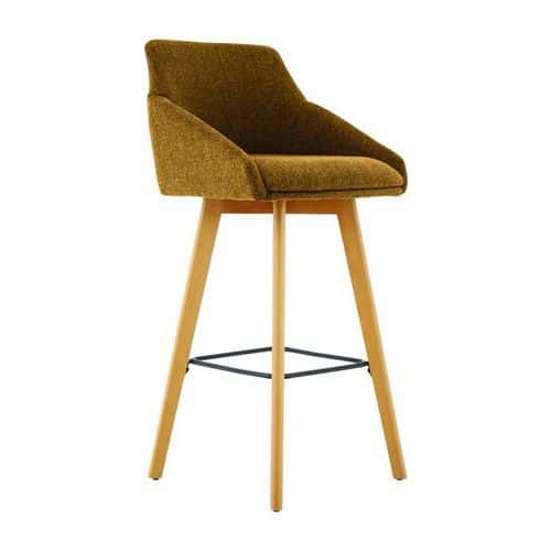 Reception/Office High Stool - Solid Wooden Legs - Fabric Seat - Carmen