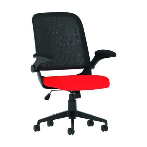 Mesh Ergonomic Office Task Operator Chair - Mobile - Folding Arm -Crew