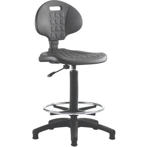 Black Laboratory/Draughtsman High Chair/Stool - Polyurethane - Malaga
