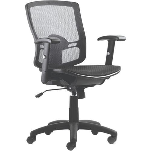 Black Full Mesh Ergonomic Office Task Operator Chair - Mobile - Palma