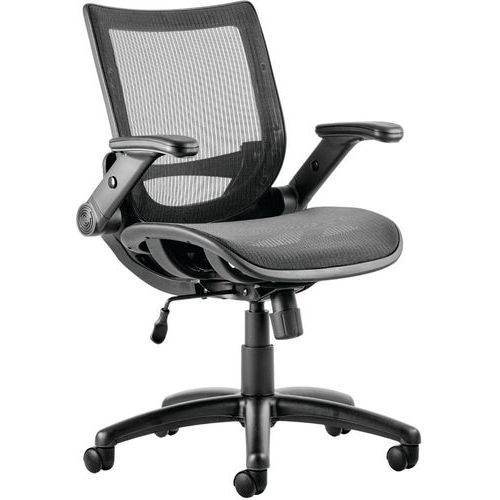 Black Full Mesh Ergonomic Office Chair - Mobile & Swivelling - Fuller